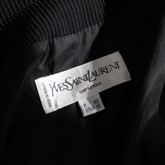 Yves Saint Laurent Variation Vintage S/S 1995 Black Gold Heart Jacket Skirt Suit - Picture 11 of 14